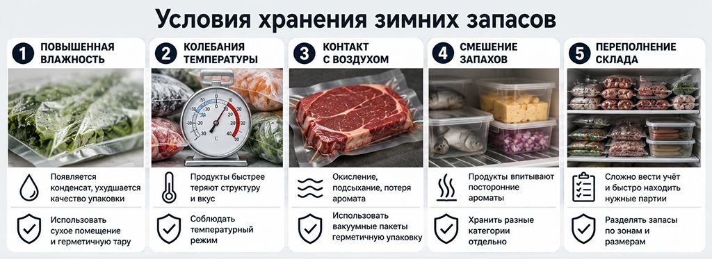 Условия хранения зимних запасов Условия хранения зимних запасов