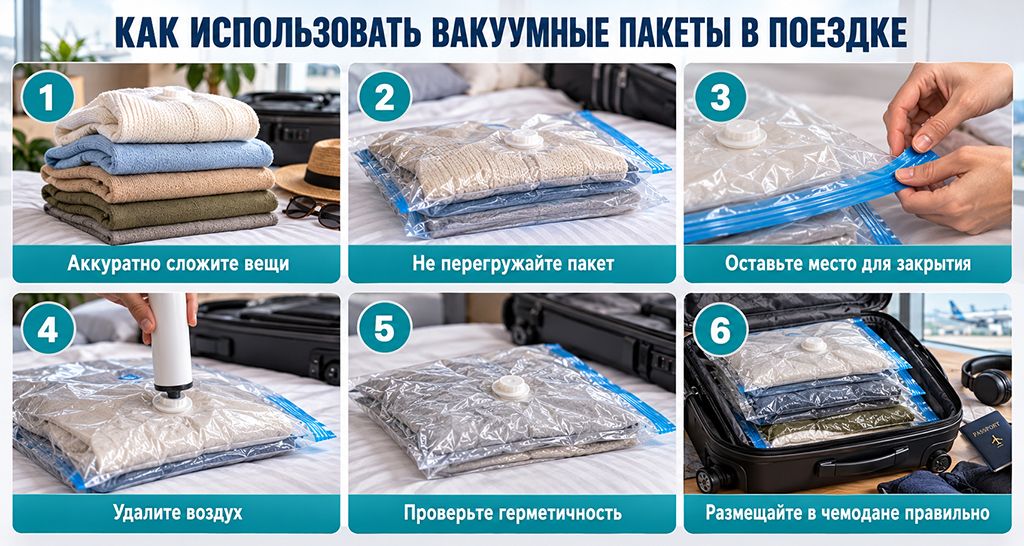 Как использовать вакуумные пакеты в поездке