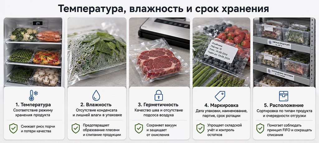 Температура, влажность и срок хранения Температура, влажность и срок хранения