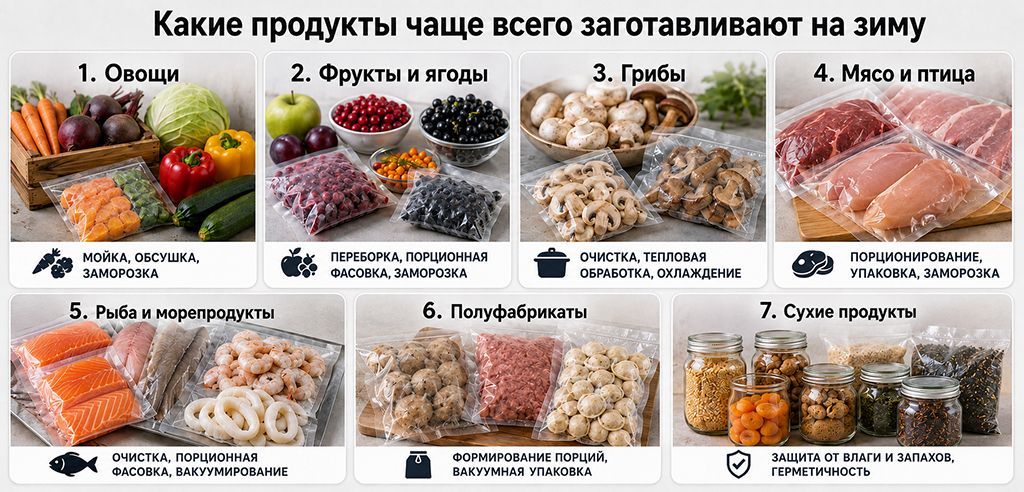 Какие продукты чаще всего заготавливают на зиму Какие продукты чаще всего заготавливают на зиму