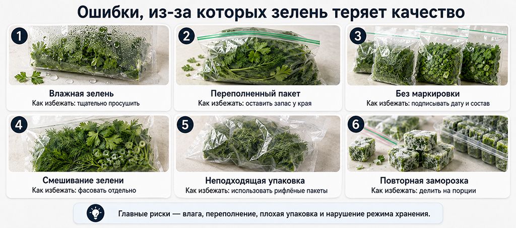 Ошибки, из-за которых зелень теряет качество