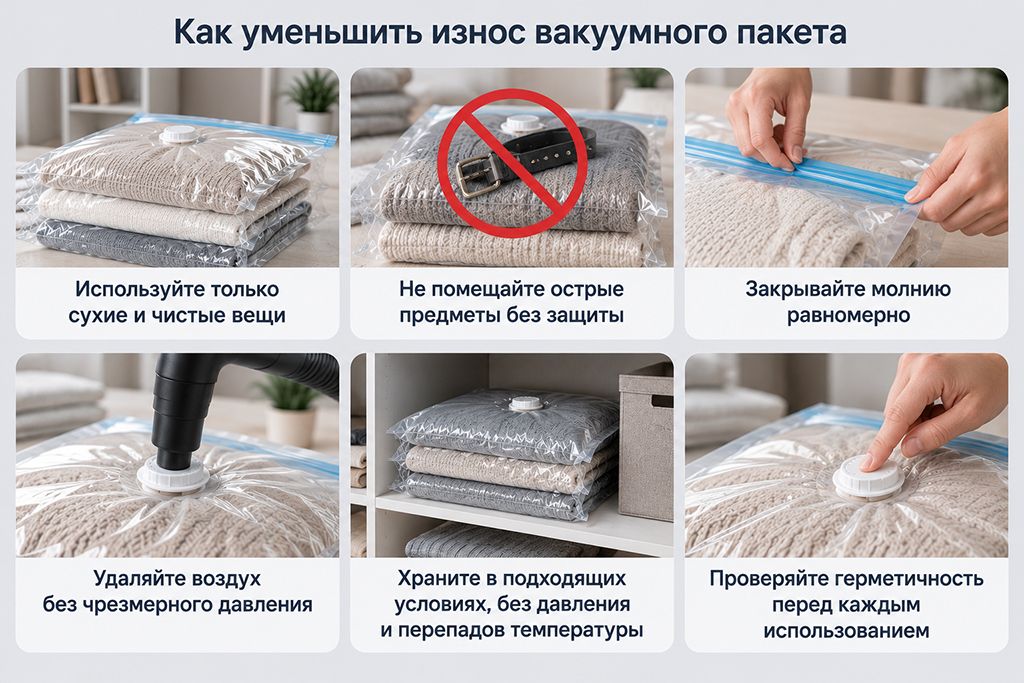 Как уменьшить износ вакуумного пакета