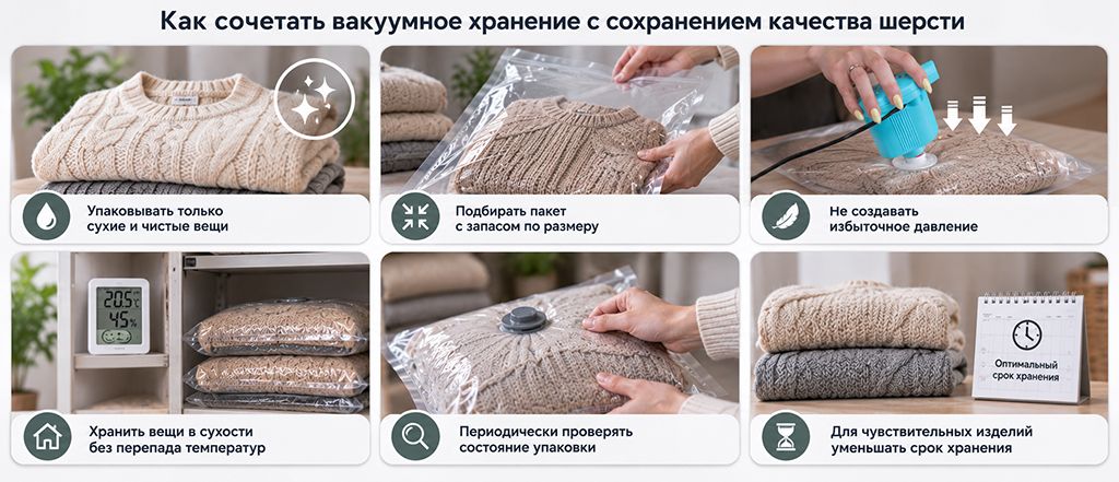 Как сочетать вакуумное хранение с сохранением качества шерсти