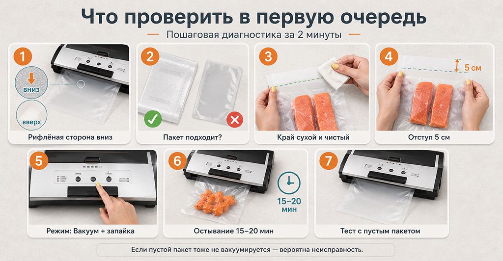 Пошаговая диагностика за 2 минуты