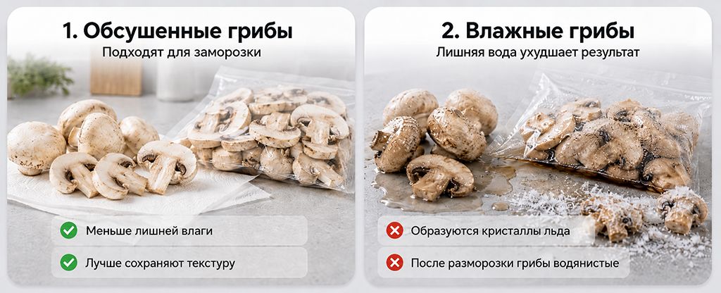 Лишняя влага мешает качественной заморозке