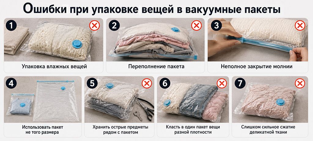 Как избежать ошибок при упаковке вещей в вакуумные пакеты