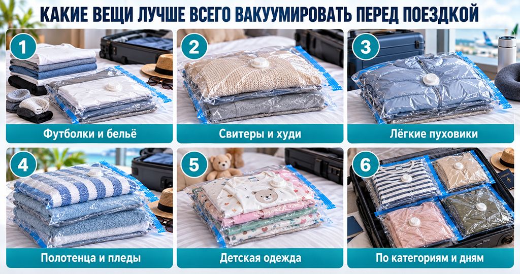 Какие вещи лучше всего вакуумировать перед поездкой