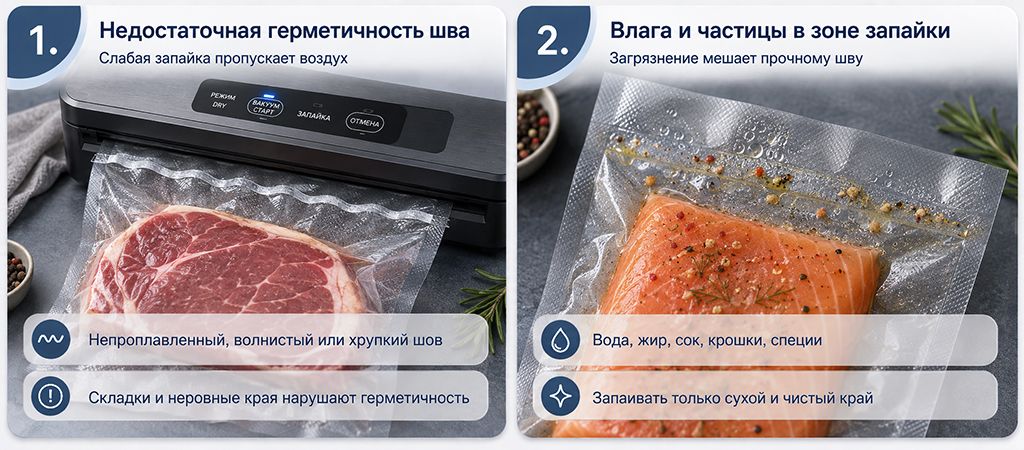 Причины подсоса воздуха после запайки