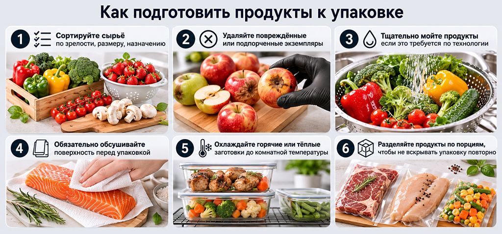 Как подготовить продукты к упаковке Как подготовить продукты к упаковке