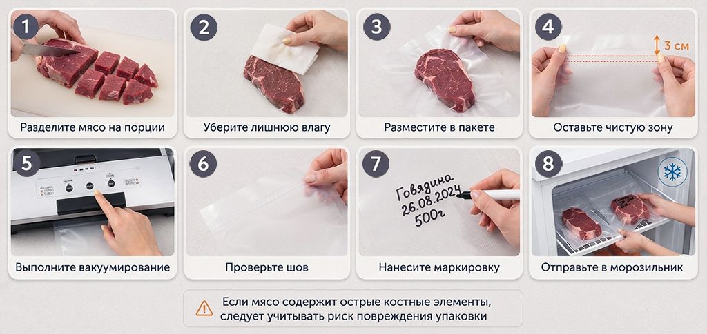 Как подготовить мясо для заморозки